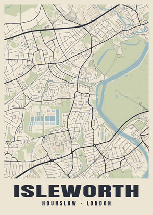 Isleworth Heritage Street Map Poster