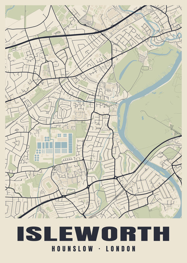 Isleworth Heritage Street Map Poster