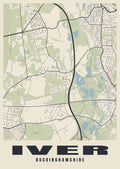Street map poster of Iver, Buckinghamshire