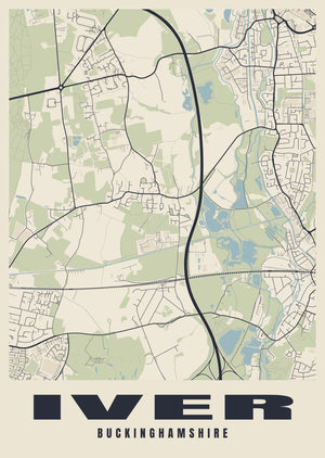 Iver Street Map Poster