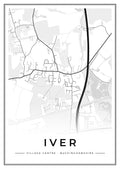 Street map poster of Iver village centre, Buckinghamshire