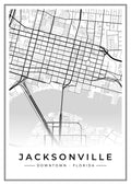 Street map poster of downtown Jacksonville, Florida