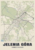 Street map poster of Jelenia Góra, Lower Silesia