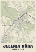 Street map poster of Jelenia Góra, Lower Silesia