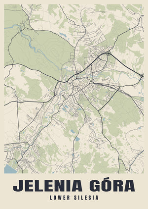 Jelenia Góra Street Map Poster
