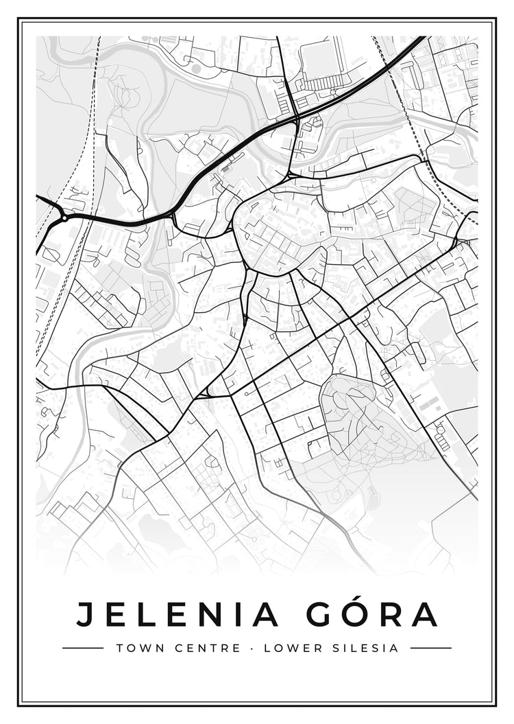 Jelenia Góra Town Centre Street Map Poster