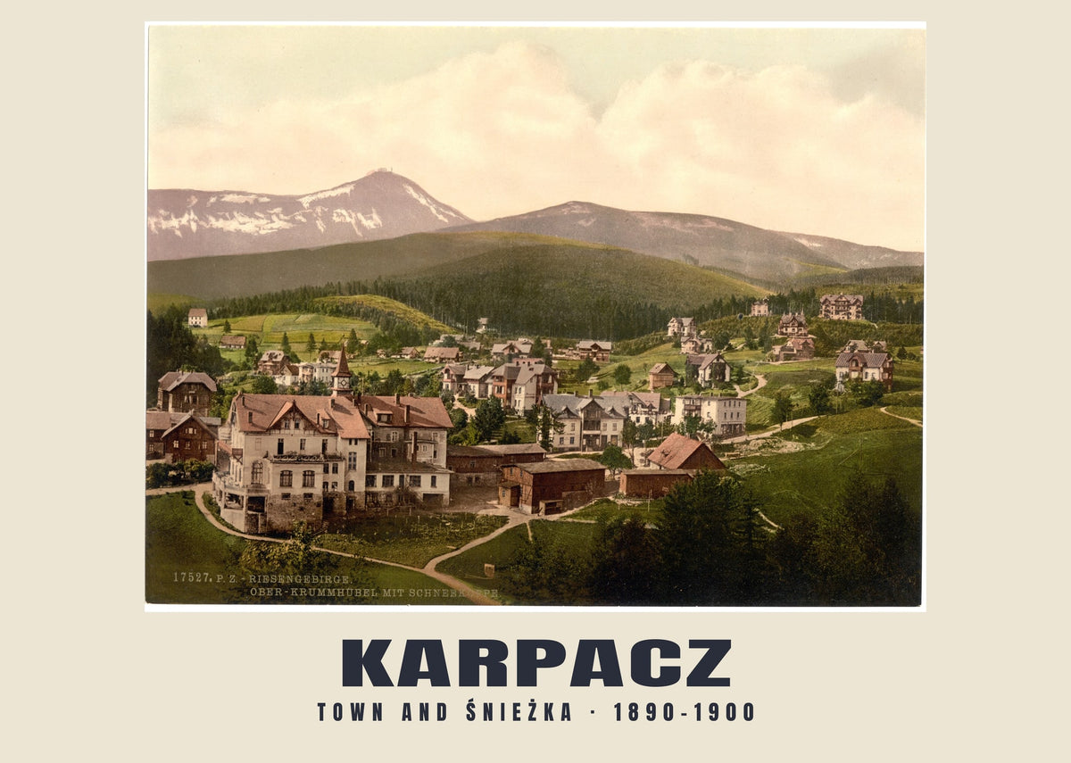Town and Śnieżka, Karpacz, 1890–1900 heritage photograph