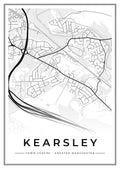 Street map poster of Kearsley town centre, Greater Manchester