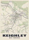 Street map poster of Keighley, West Yorkshire