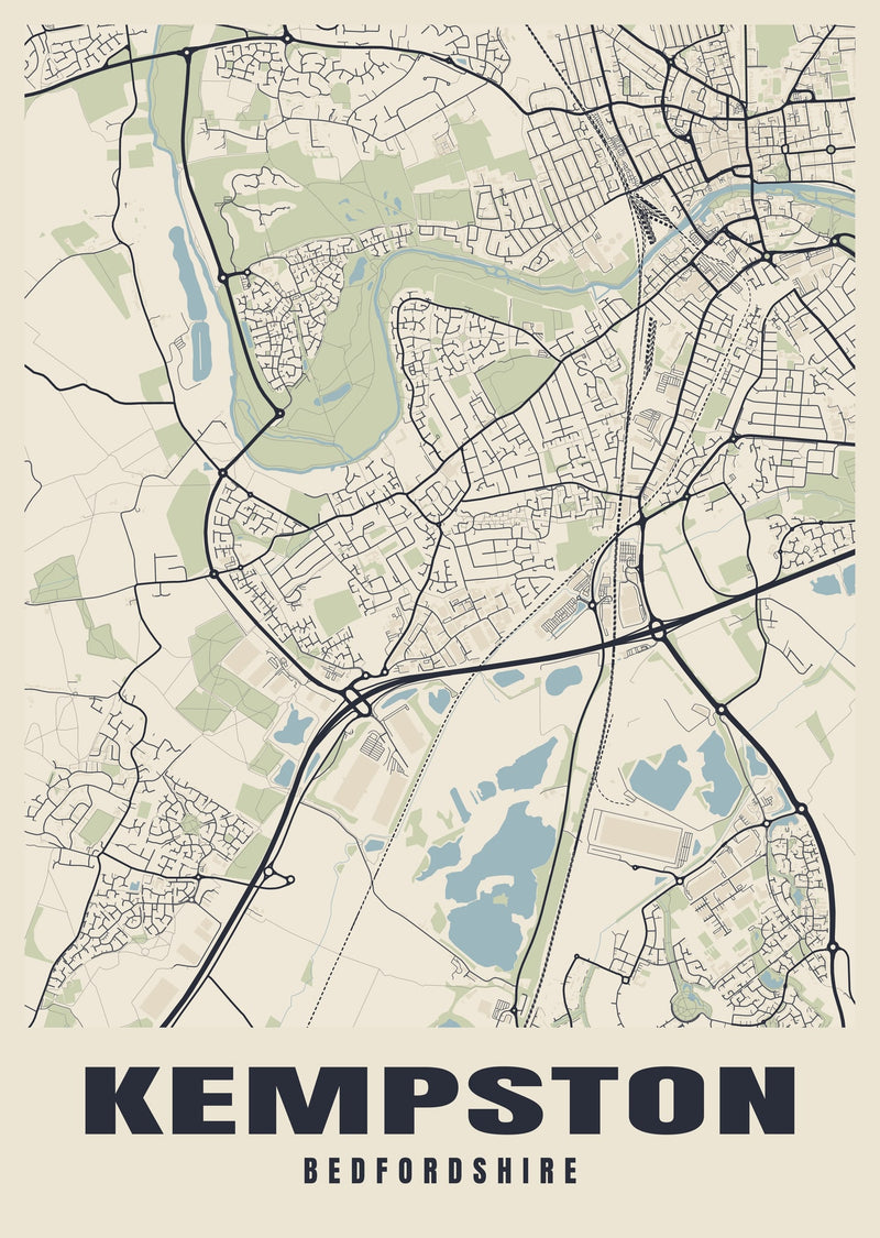 Kempston Street Map Poster