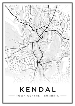 Kendal Town Centre Street Map Poster