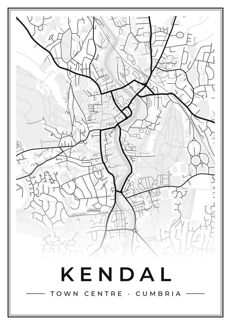 Kendal Town Centre Street Map Poster