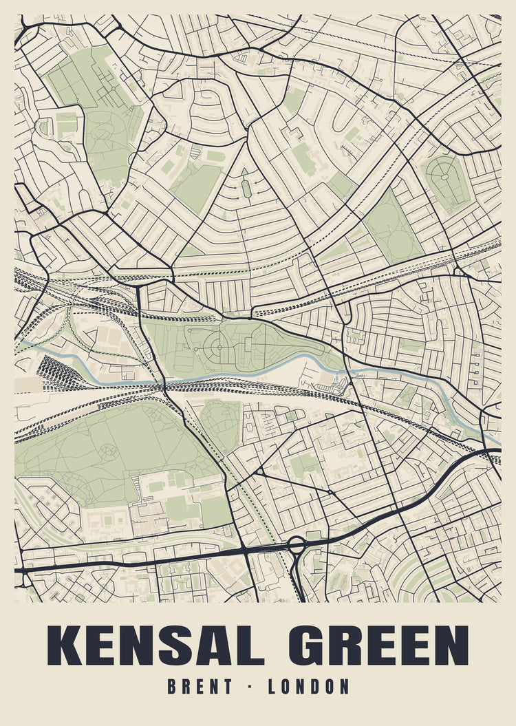 Kensal Green Heritage Street Map Poster