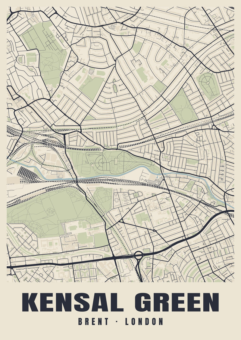 Kensal Green Heritage Street Map Poster