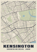 Heritage street map poster of Kensington, Kensington and Chelsea, London