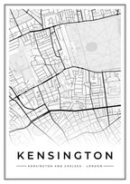 Street map poster of Kensington, Kensington and Chelsea, London