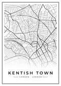 Street map poster of Kentish Town, Camden, London