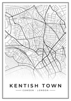 Street map poster of Kentish Town, Camden, London