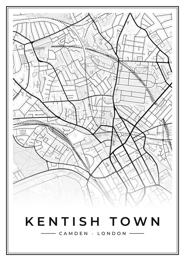 Kentish Town Street Map Poster