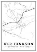 Street map poster of downtown Kerhonkson, New York