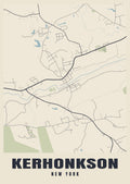 Street map poster of Kerhonkson, New York