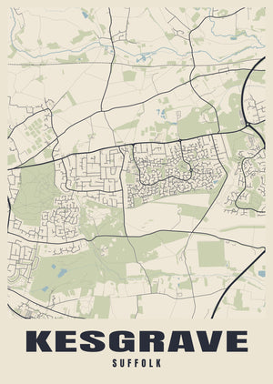 Kesgrave Street Map Poster