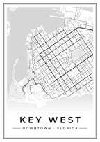 Street map poster of downtown Key West, Florida