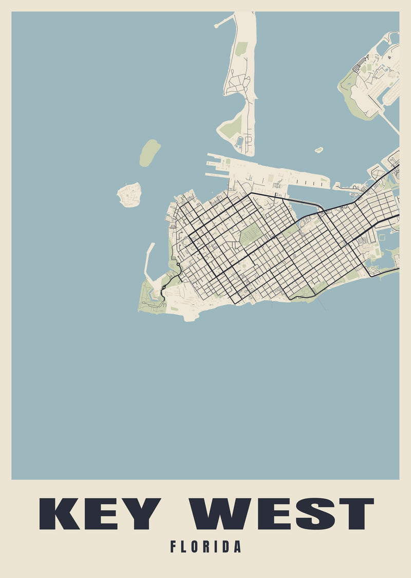 Key West Street Map Poster