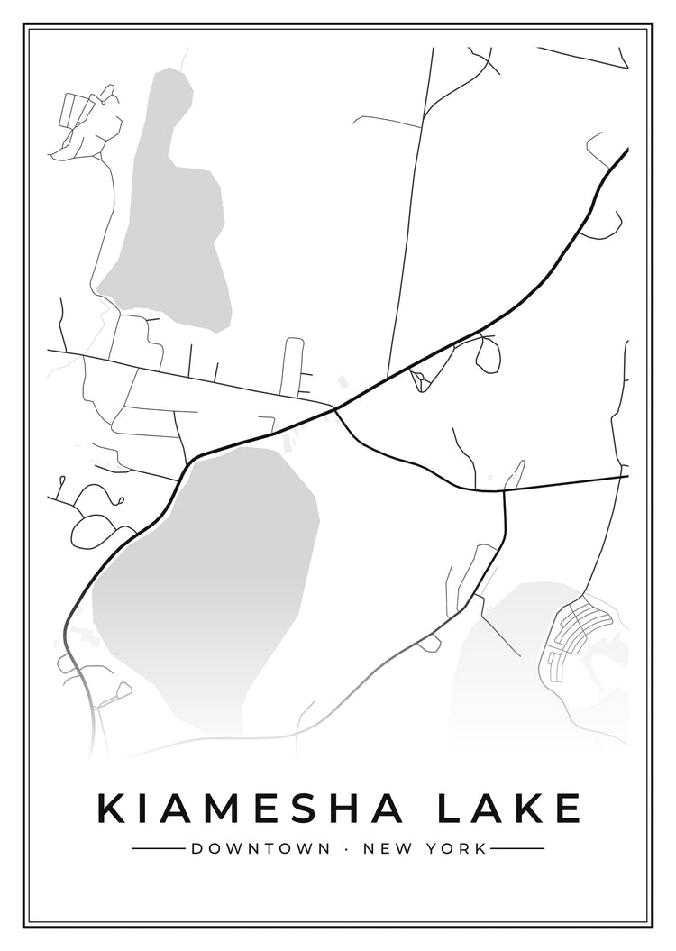 Kiamesha Lake Downtown Street Map Poster