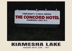 Concord Hotel Sign, Kiamesha Lake, New York — 1977 · Historic photograph print