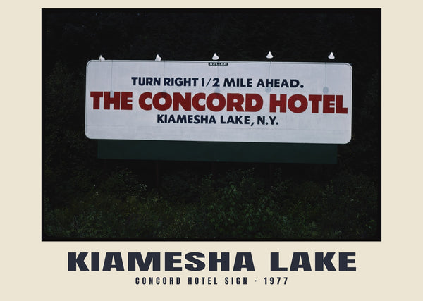 Concord Hotel Sign, Kiamesha Lake, New York — 1977 · Historic photograph print