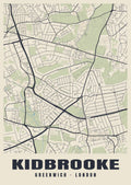 Heritage street map poster of Kidbrooke, Greenwich, London