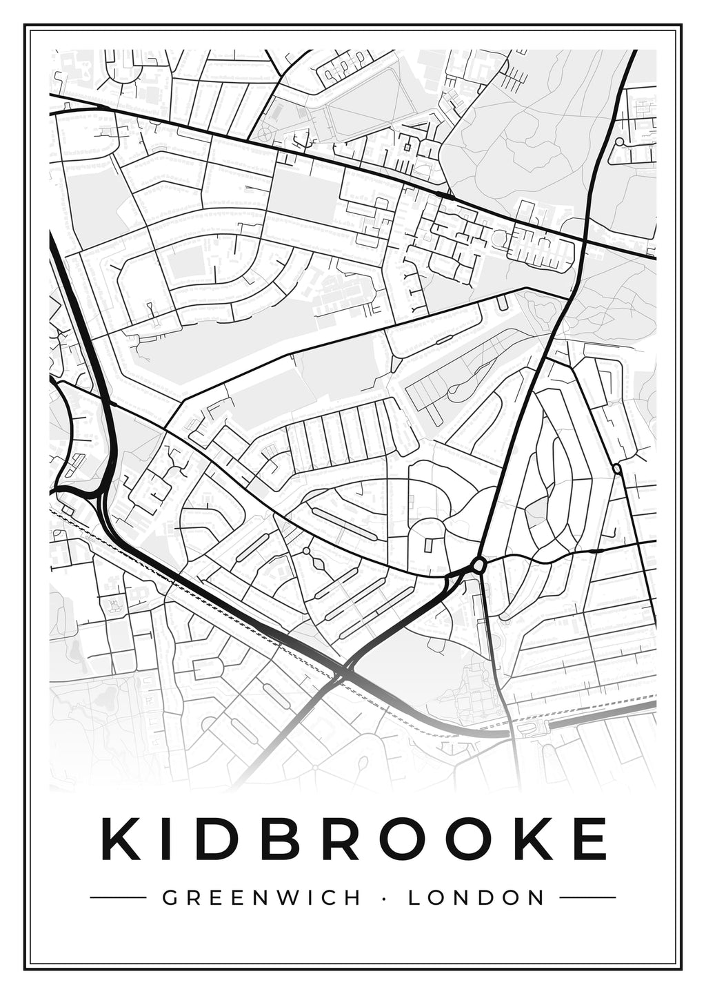 Street map poster of Kidbrooke, Greenwich, London