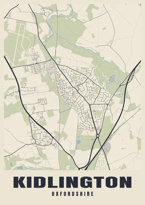 Kidlington Street Map Poster