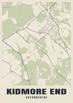 Street map poster of Kidmore End, Oxfordshire