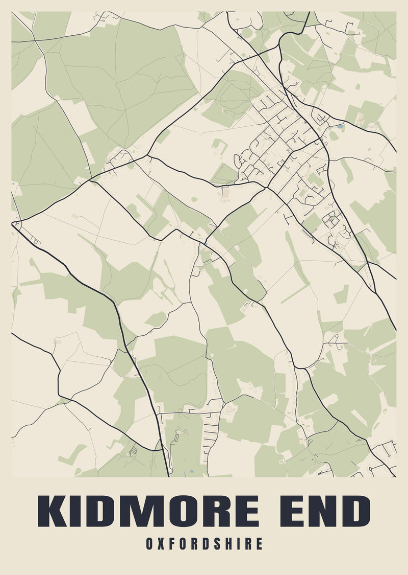 Kidmore End Street Map Poster