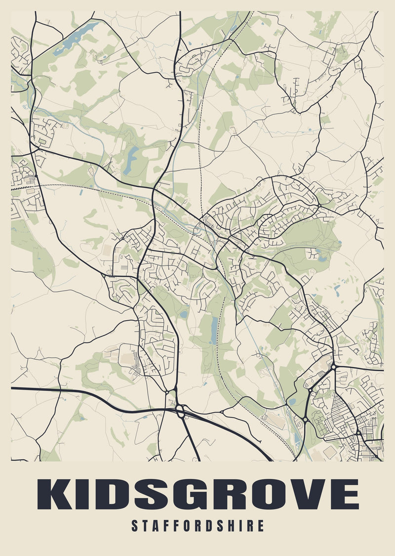 Kidsgrove Street Map Poster