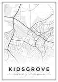 Street map poster of Kidsgrove town centre, Staffordshire