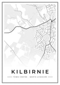 Street map poster of Kilbirnie town centre, North Ayrshire