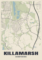 Street map poster of Killamarsh, Derbyshire