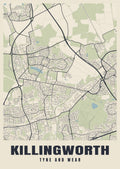 Street map poster of Killingworth, Tyne and Wear