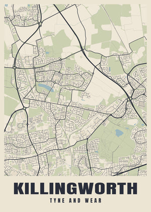 Killingworth Street Map Poster