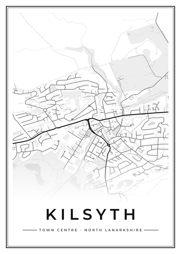 Kilsyth Town Centre Street Map Poster