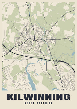 Kilwinning Street Map Poster