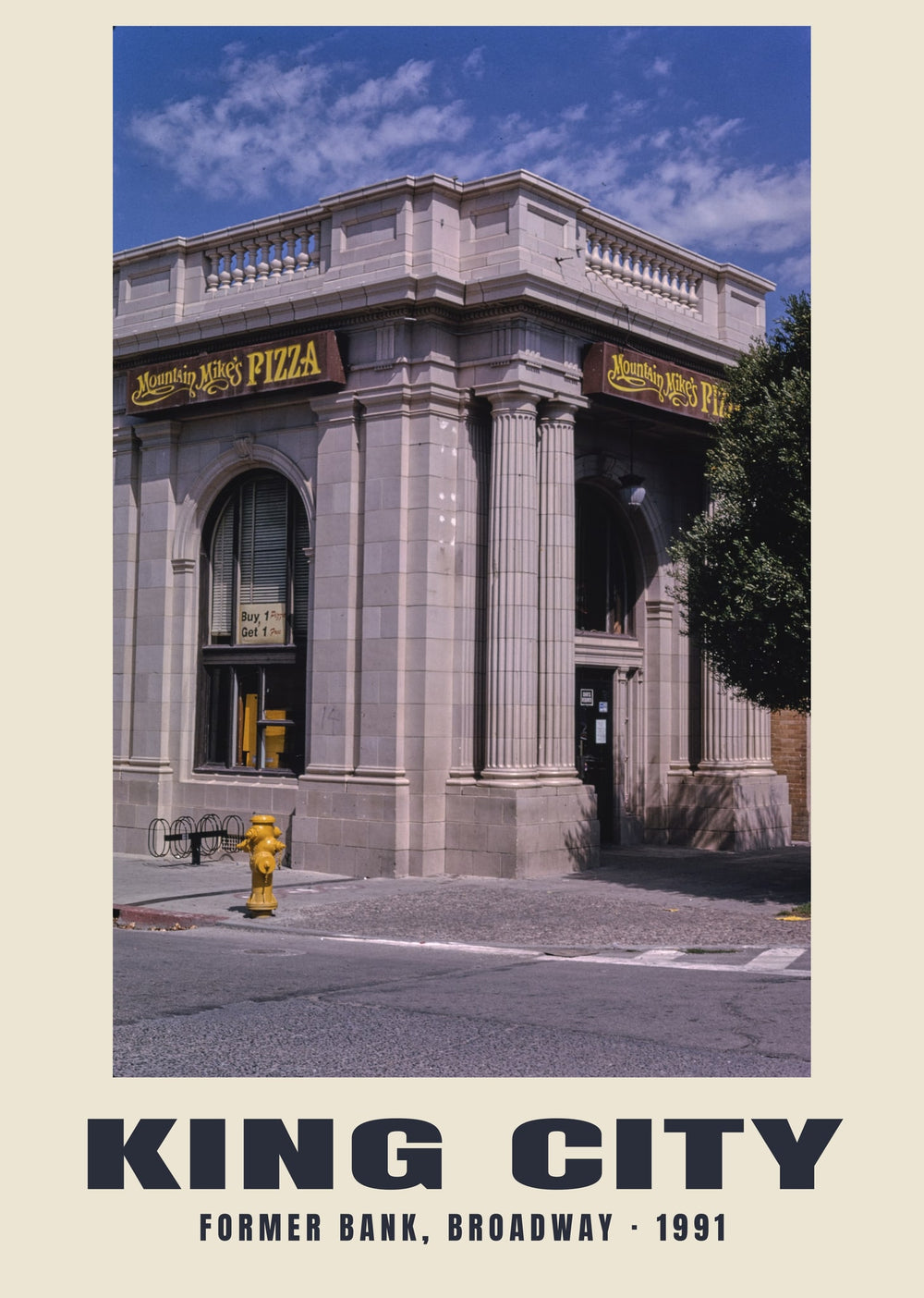 Former Bank, Broadway, King City, California — 1991 · Historic photograph print