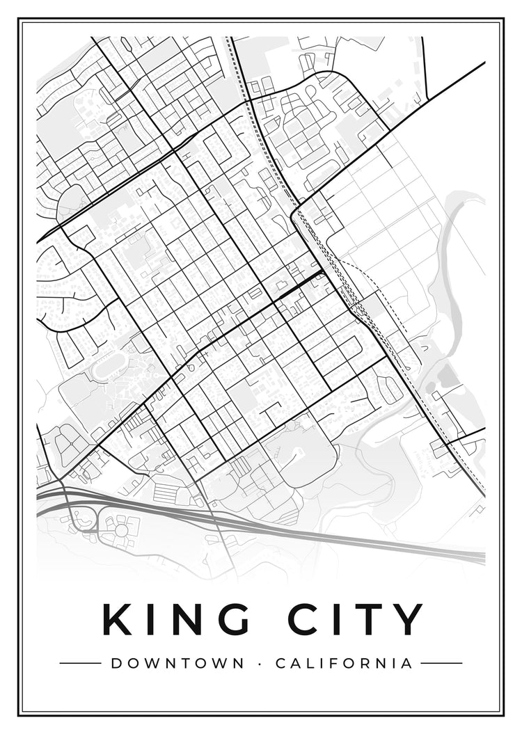 King City Downtown Street Map Poster