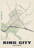 Street map poster of King City, California