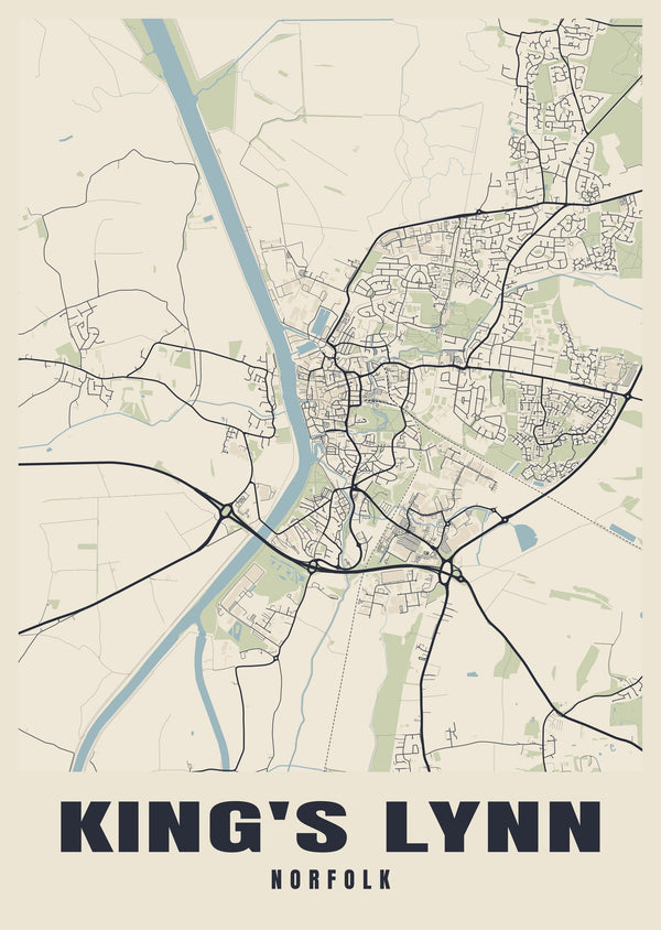 King's Lynn Street Map Poster