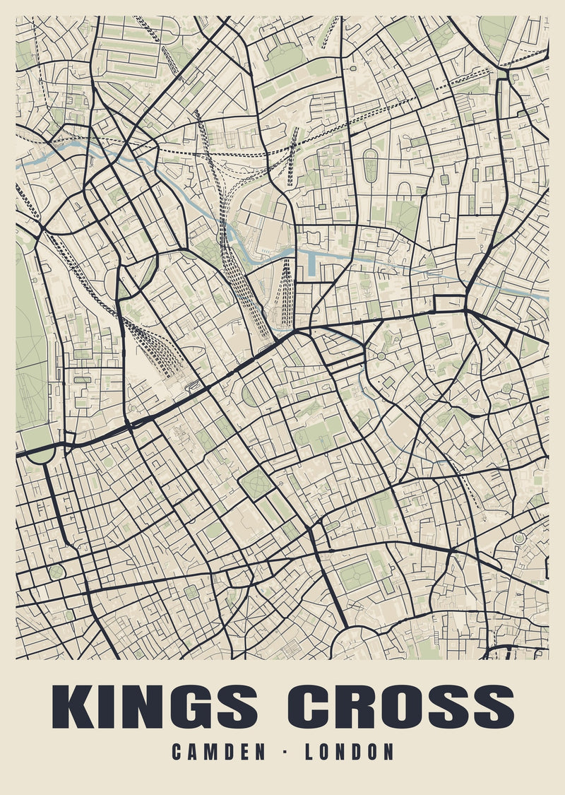 Kings Cross Heritage Street Map Poster