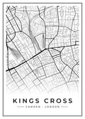 Street map poster of Kings Cross, Camden, London